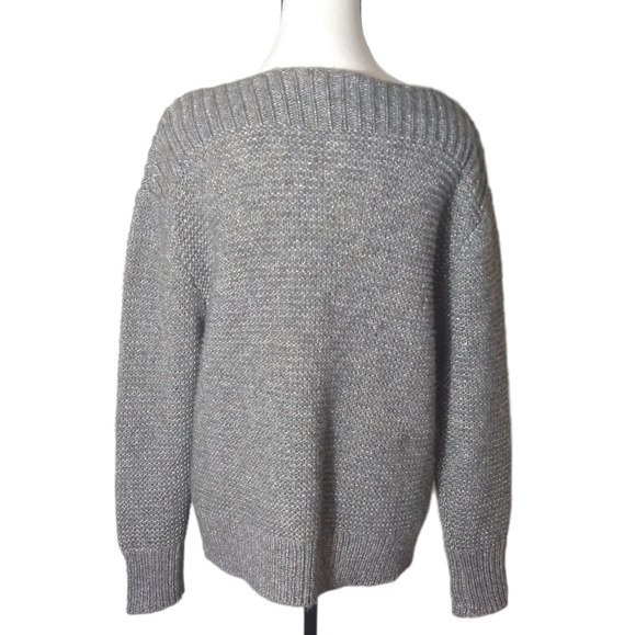 Tommy Bahama wool blend shimmer metallic knit sweater shirt top - Picture 2 of 8